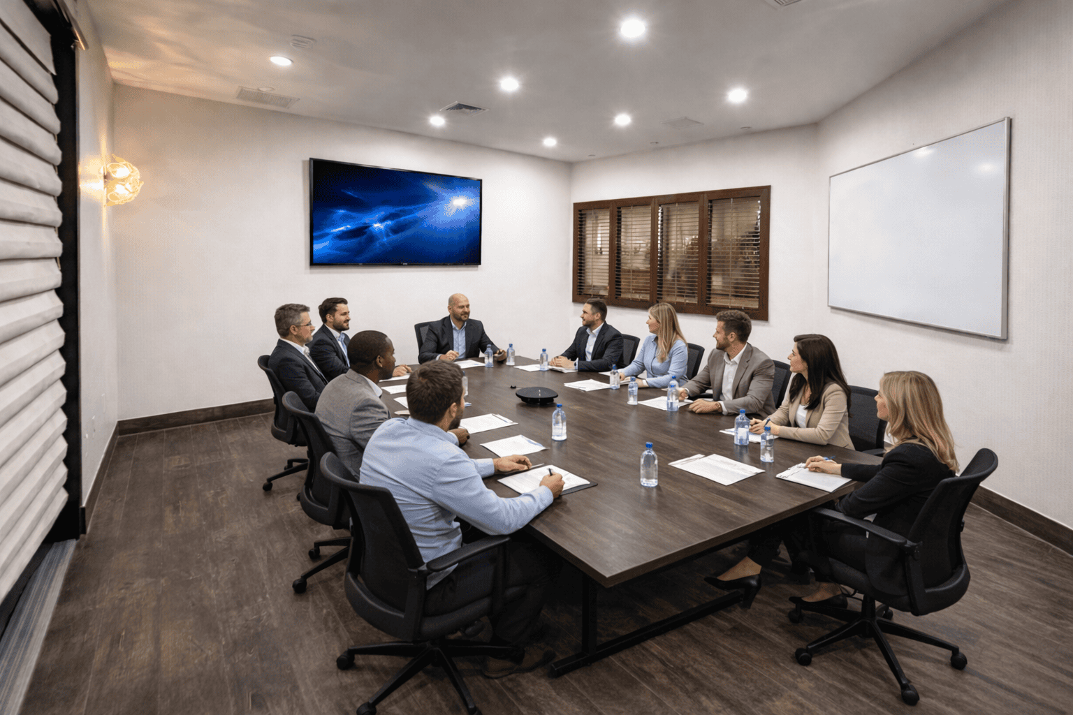 meeting room with people